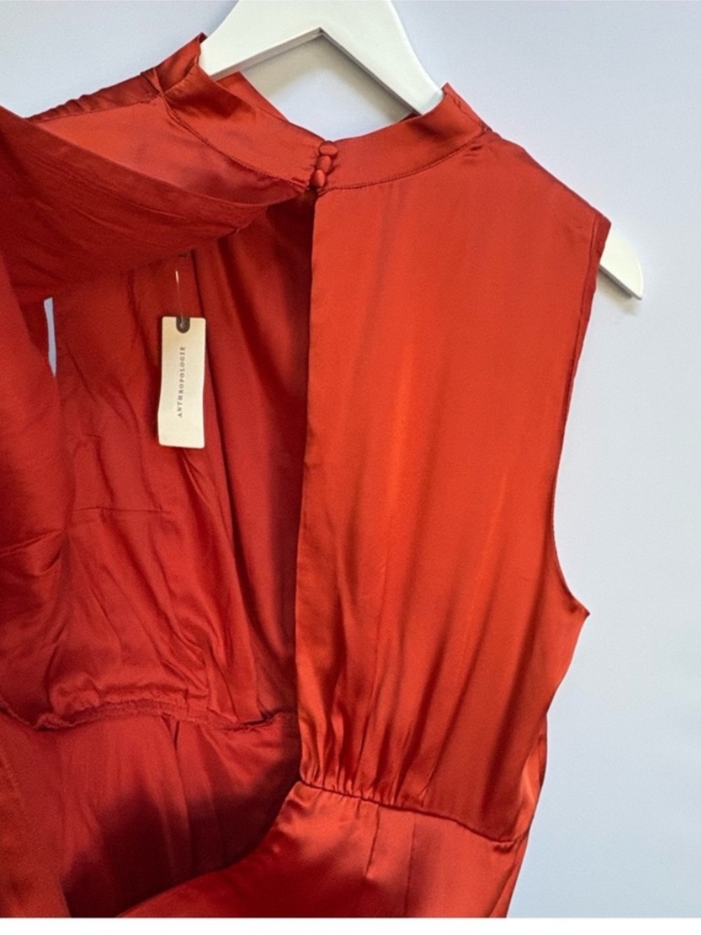 NWT Anthropologie Mock-Neck Draped 100% Silk Elegant Statement Dress , 12 - Picture 8 of 12